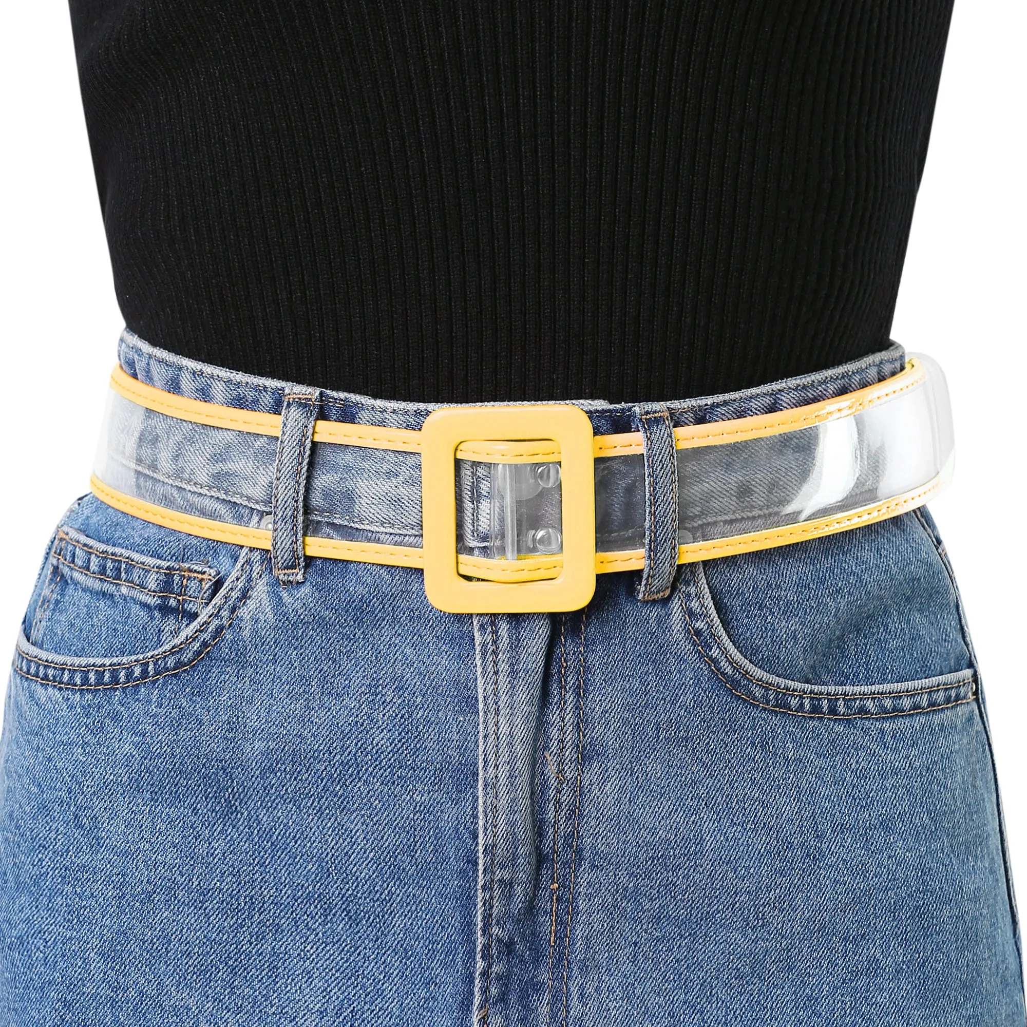 Clear Waist Belt Plus Size Skinny Belts for Jeans Dress sold by Allegra K product image thumbnail 4