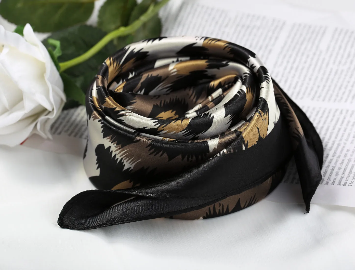 Leopard Printed Square Kerchief Bandana Neck Scarf Neckerchief sold by Allegra K product image thumbnail 2
