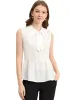 Peplum Top Bow Tie Neck Ruffle Hem Summer Sleeveless Blouse sold by Allegra K