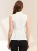 Peplum Top Bow Tie Neck Ruffle Hem Summer Sleeveless Blouse sold by Allegra K