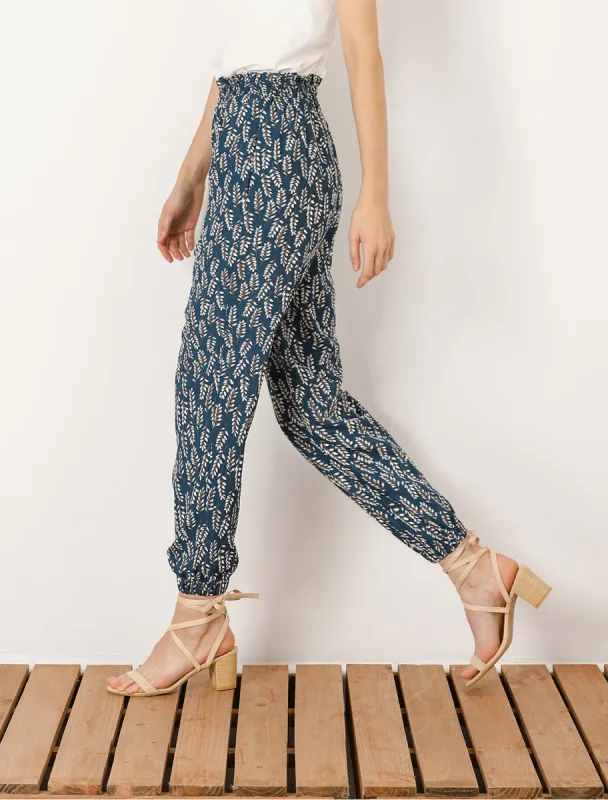Floral Elastic Waist Side Pockets Palazzo Lounge Pants sold by Allegra K