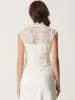 Floral Lace Shrug Wedding Guest Cap Sleeve Formal Sheer Bolero Cardigan sold by Allegra K