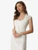 Floral Lace Shrug Wedding Guest Cap Sleeve Formal Sheer Bolero Cardigan sold by Allegra K