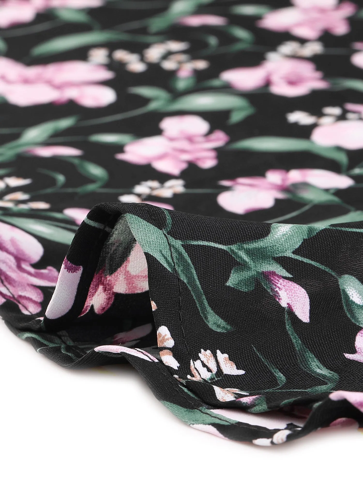 Floral Print V-Neck Long Sleeve Smocked Waist Midi Dress sold by Allegra K product image thumbnail 5