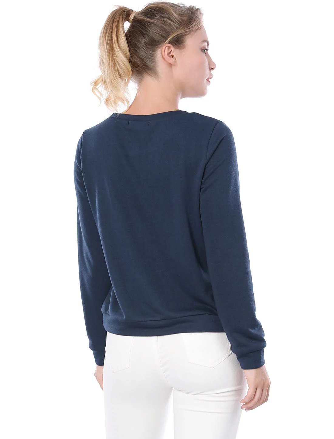 Round Neck Long Sleev Cat Printed Winter Sweatshirt sold by Allegra K product image thumbnail 5