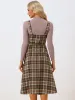 Plaid Overalls Sleeveless Suspender A-Line Pinafore Dress sold by Allegra K