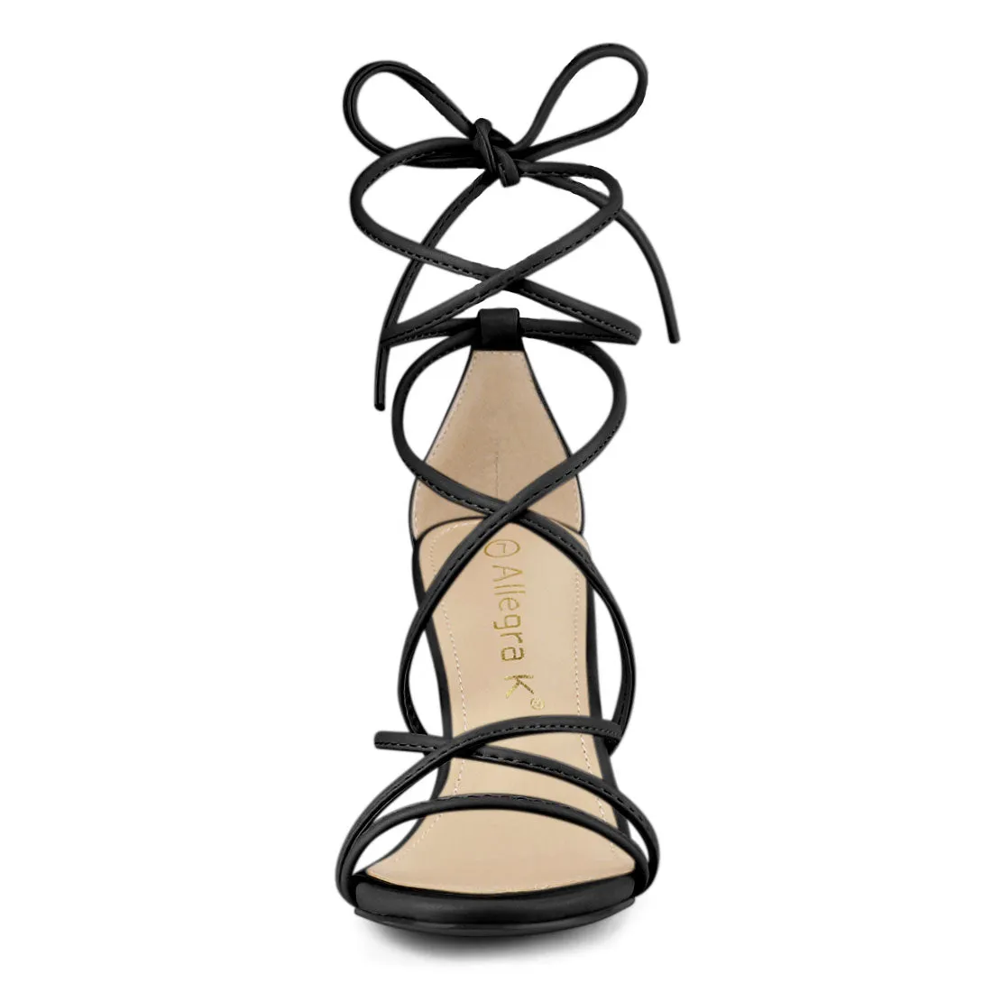 Lace Up Strappy Straps Chunky Heel Sandals sold by Allegra K product image thumbnail 3