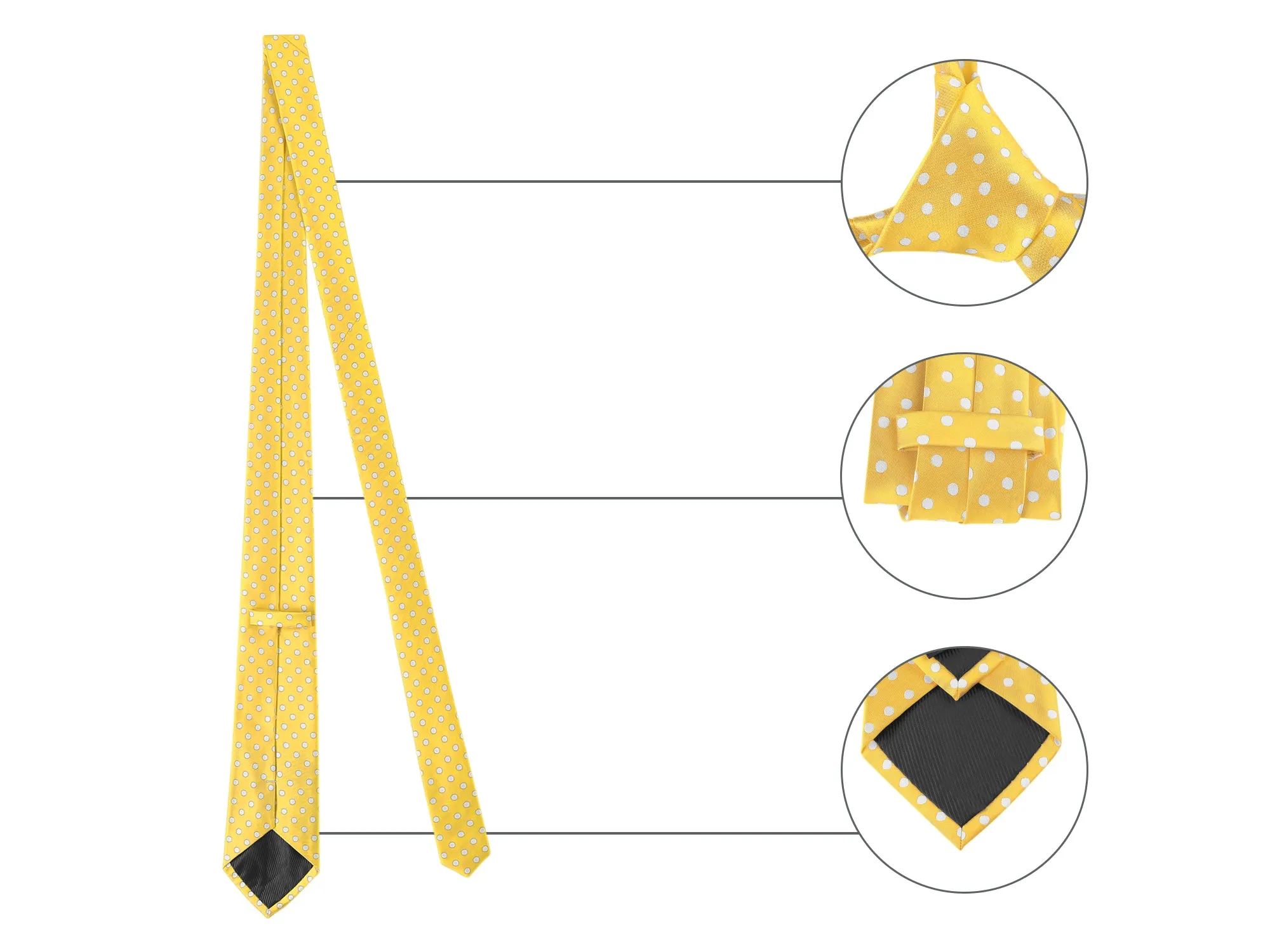 Self Tied Polka Dots Wide Business Formal Necktie Wedding Ties sold by Allegra K product image thumbnail 3