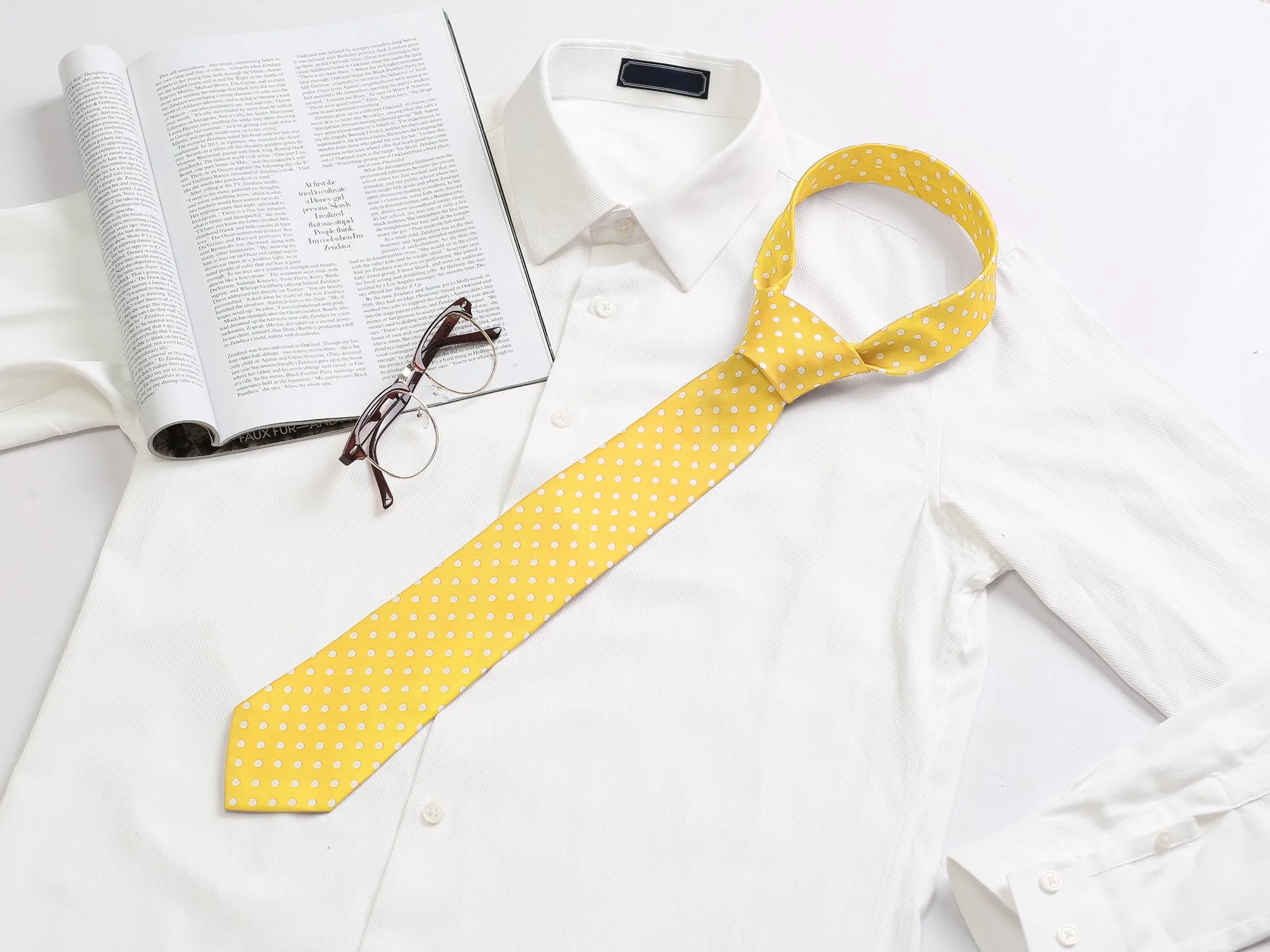 Self Tied Polka Dots Wide Business Formal Necktie Wedding Ties sold by Allegra K product image thumbnail 5