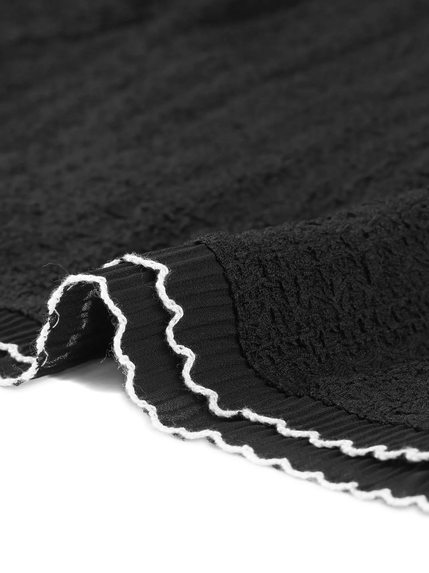 Short Sleeve Shrugs Open Front Ruffle Trim Crop Textured Shrug sold by Allegra K product image thumbnail 4