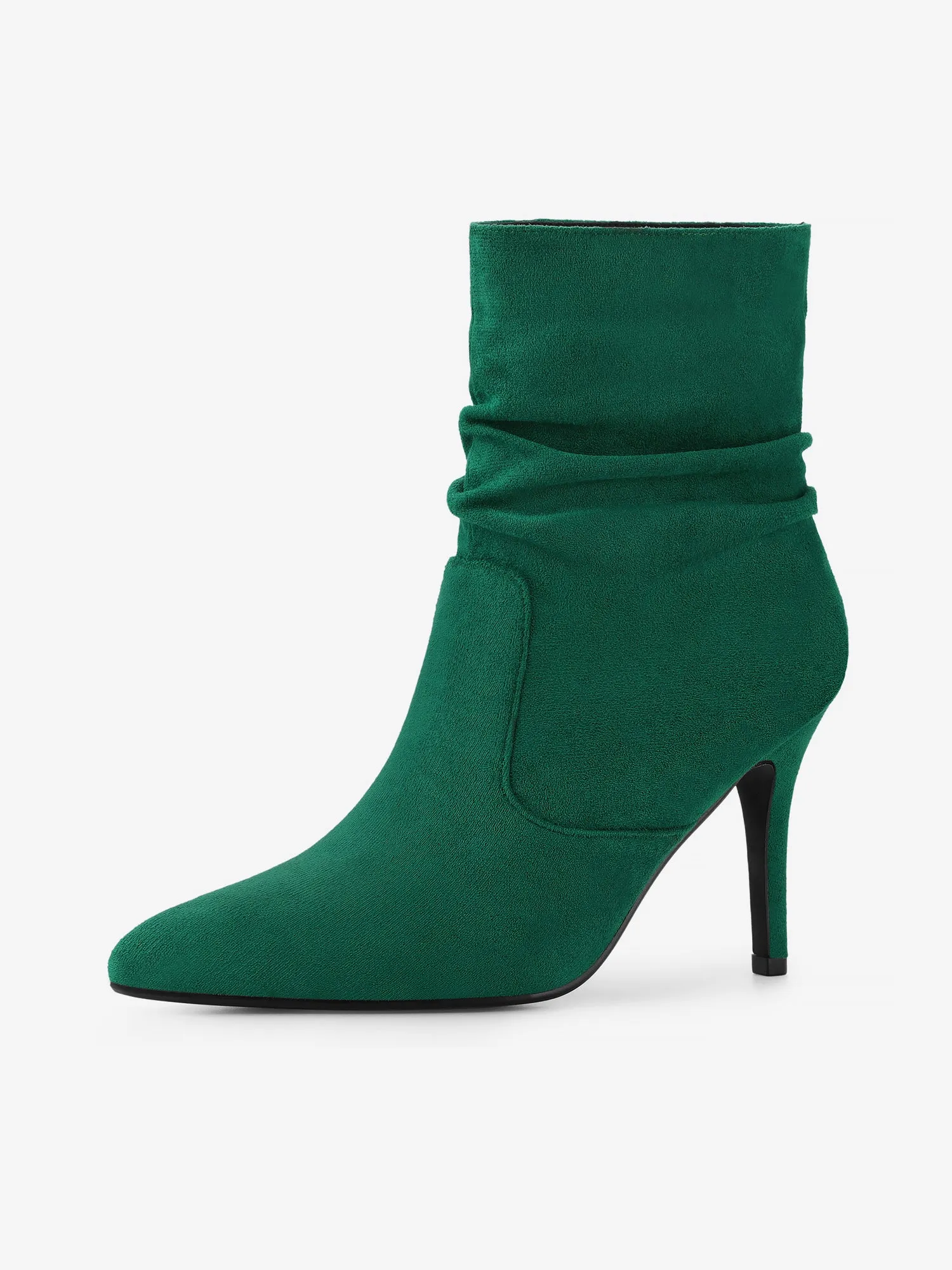 Slouchy Pointy Toe Pull On Stiletto Heel Ankle Boots sold by Allegra K