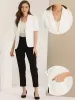 Short Sleeve Lapel Collar Buttoned Work Office Casual Blazer sold by Allegra K