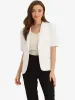 Short Sleeve Lapel Collar Buttoned Work Office Casual Blazer sold by Allegra K