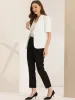 Short Sleeve Lapel Collar Buttoned Work Office Casual Blazer sold by Allegra K