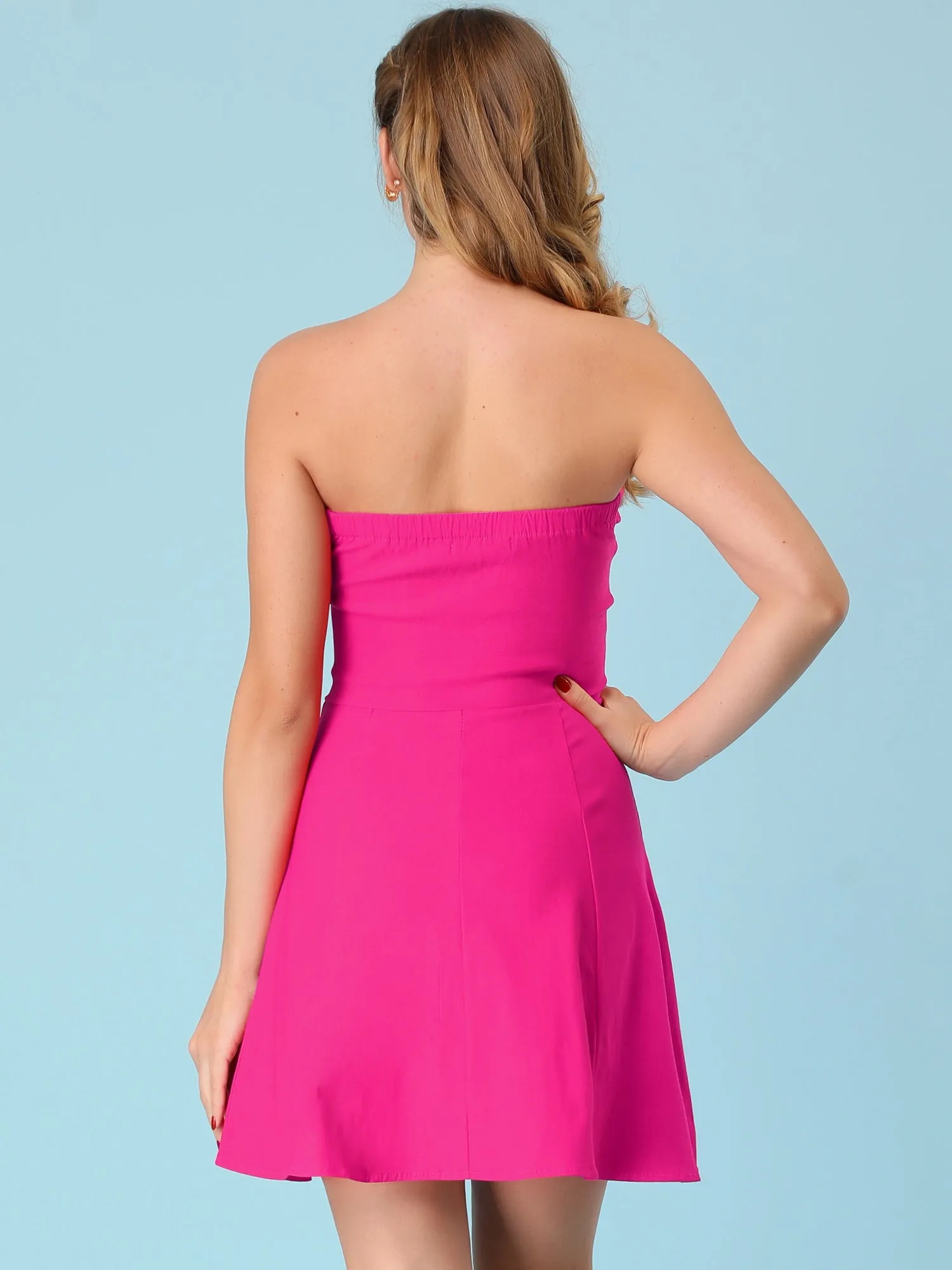 Zip Up Sexy Strapless Party Club Mini Bodycon Dress sold by Allegra K product image thumbnail 4