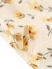 Casual Floral Blouse V Neck Tie Front Smocked Waist Peplum Tops sold by Allegra K