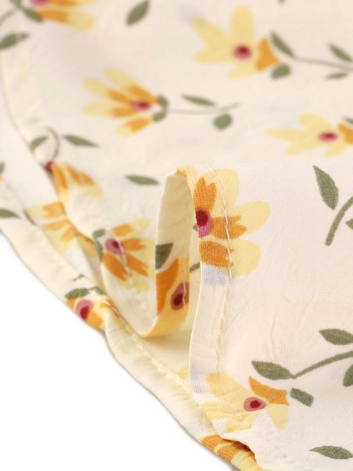 Casual Floral Blouse V Neck Tie Front Smocked Waist Peplum Tops sold by Allegra K product image thumbnail 5