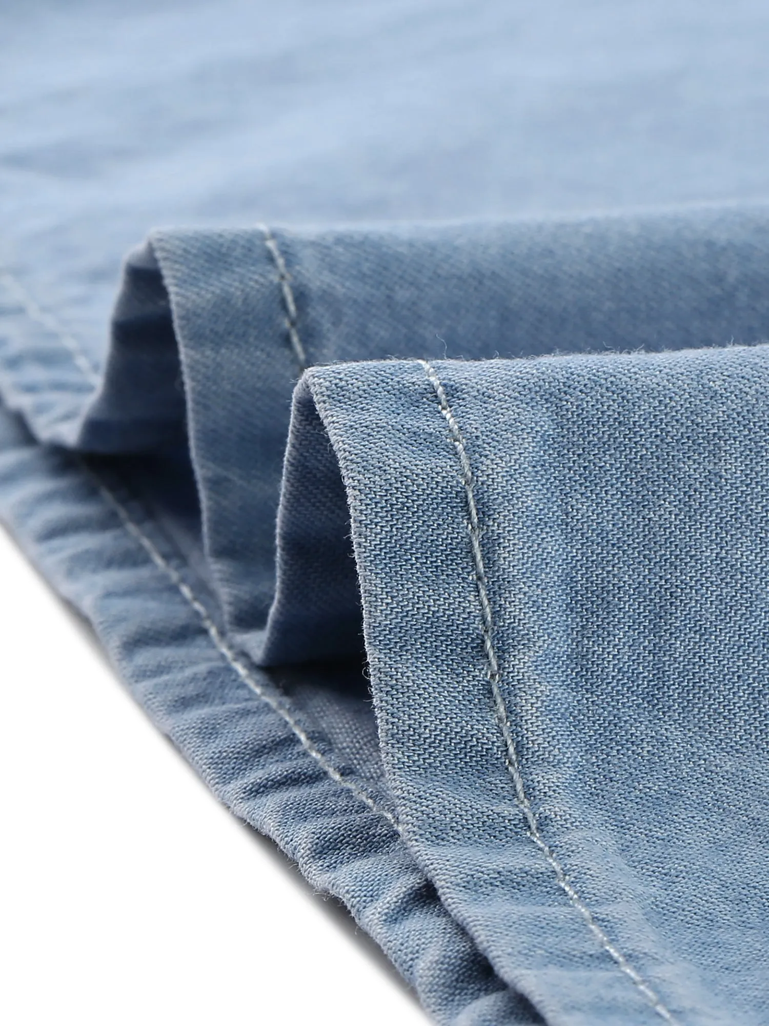 Button Down Notched Lapel Sleeveless Belted Denim Dress sold by Allegra K product image thumbnail 4