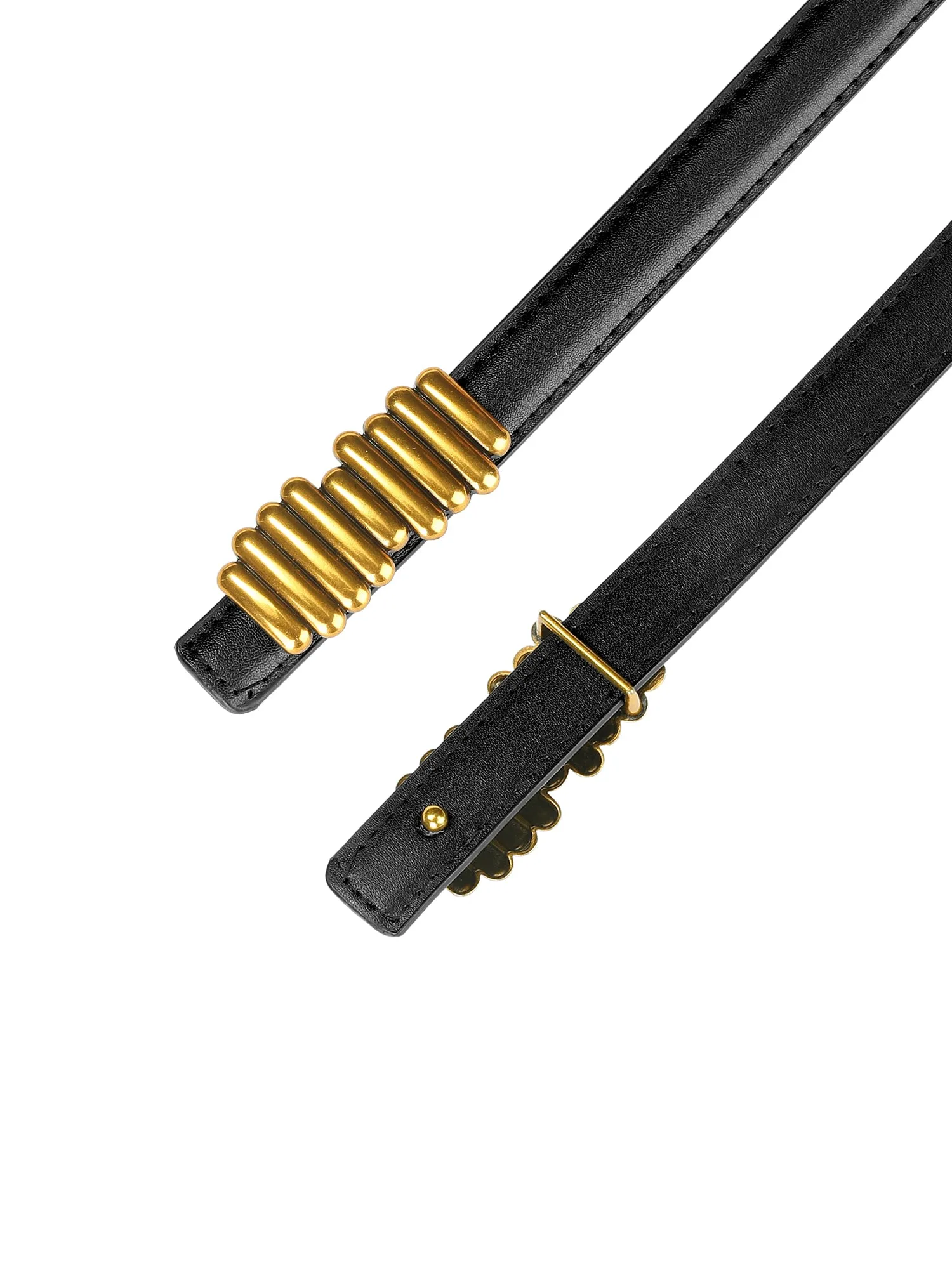 Women's Faux Leather Belts Jeans Dress Thin Waist Belt with Chic Designer Buckle sold by Allegra K product image thumbnail 2