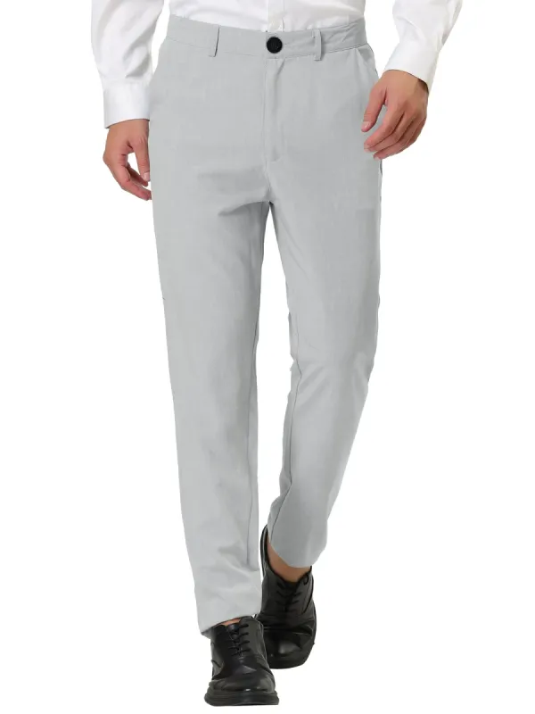 Men's Business Chino Solid Color Flat Front Slim Fit Dress Pants sold by Allegra K