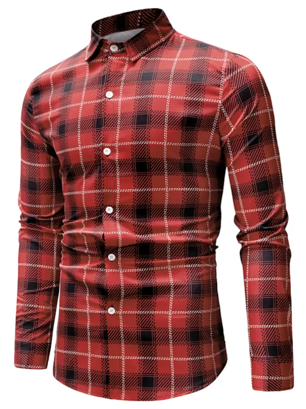 Men's Casual Long Sleeve Regular Fit Button Down Checked Plaid Shirts sold by Allegra K