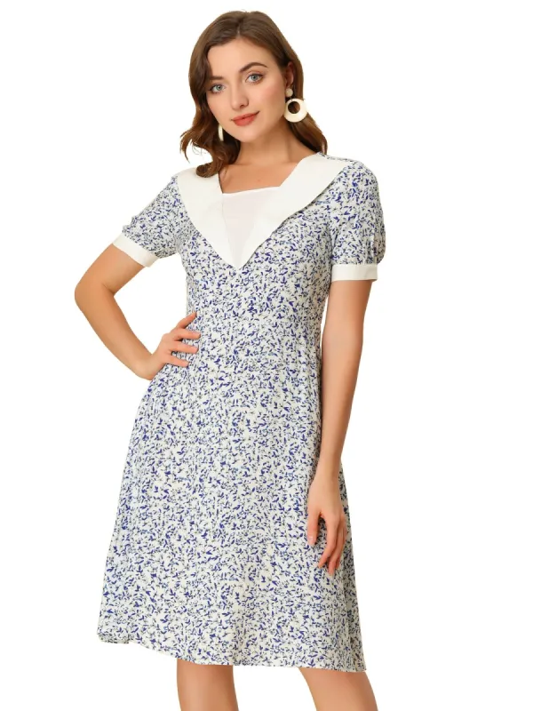 Women's Floral A-Line Short Sleeve Summer Dress sold by Allegra K