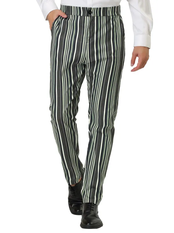 Men's Dress Striped Pants Slim Fit Flat Front Prom Pencil Trousers sold by Allegra K