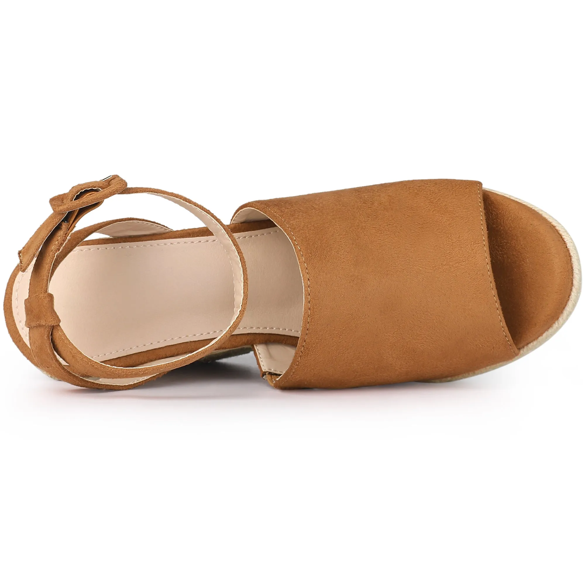 Women's Slingback Open Toe Buckle Espadrille Wedge Heel Sandals sold by Allegra K product image thumbnail 5