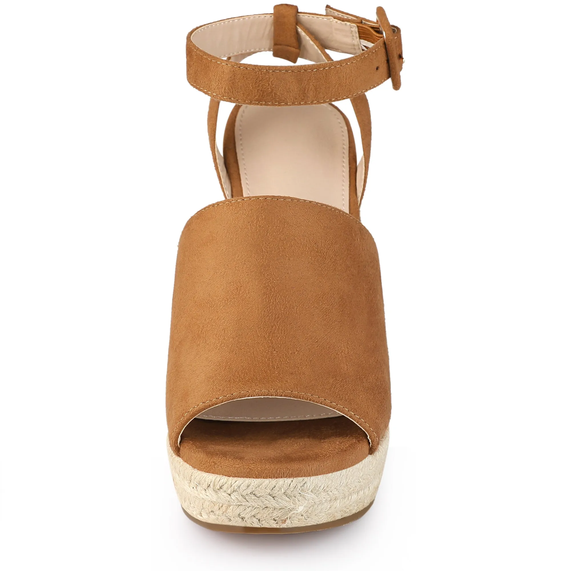 Women's Slingback Open Toe Buckle Espadrille Wedge Heel Sandals sold by Allegra K product image thumbnail 3