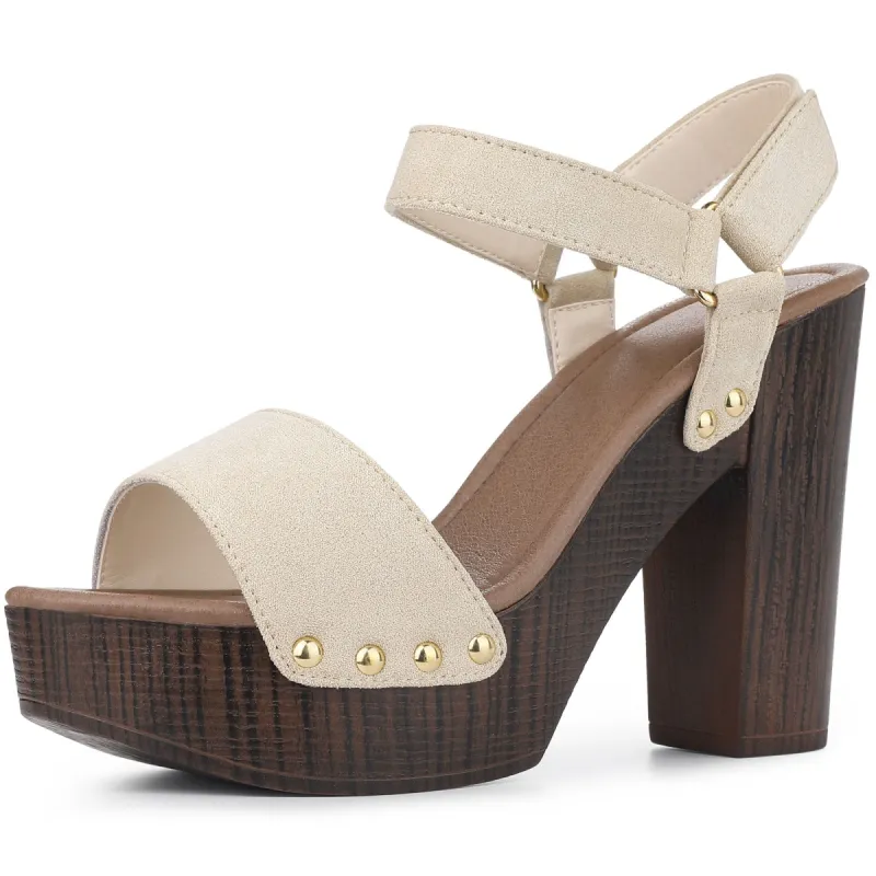 Women's Platform Slingback High Heel Chunky Heels Sandals sold by Allegra K