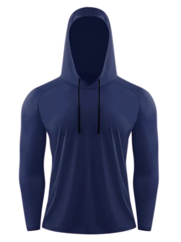 Men's Hoodies Long Sleeves Shirt Solid Lightweight Workout Athletic Pullover sold by Allegra K