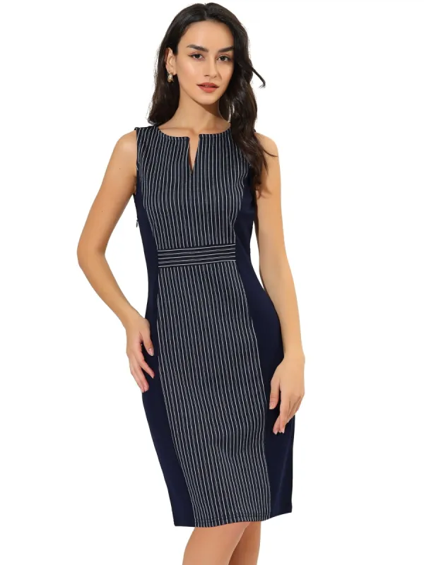 Allegra K Women's V Neck Work Office Business Sleeveless Bodycon Midi Pencil Dress sold by Allegra K