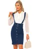 High Waist Button Front Belted Pencil Bodycon Suspender Skirt sold by Allegra K