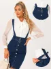 High Waist Button Front Belted Pencil Bodycon Suspender Skirt sold by Allegra K