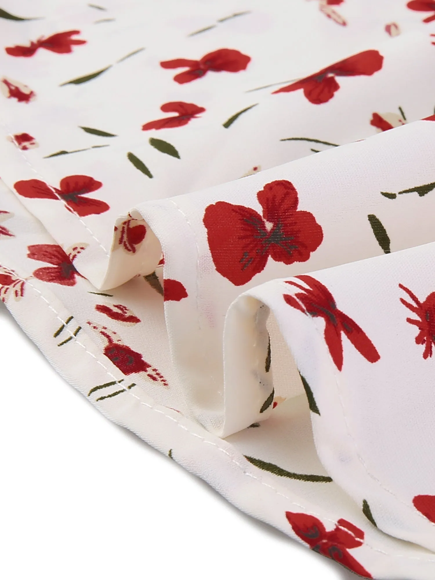 Long Sleeve Square Neck Belted Peplum Floral Top Blouse sold by Allegra K product image thumbnail 5