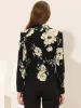 Casual Notch Lapel Single Breasted Printed Office Jacket Blazer sold by Allegra K
