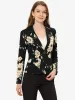 Casual Notch Lapel Single Breasted Printed Office Jacket Blazer sold by Allegra K