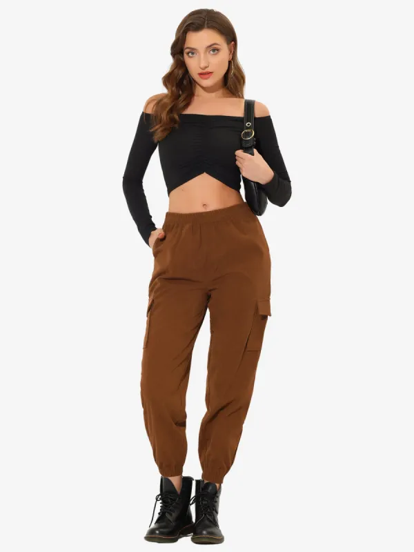 Cargo Jogger Corduroy Pants Elastic Waist Trousers sold by Allegra K