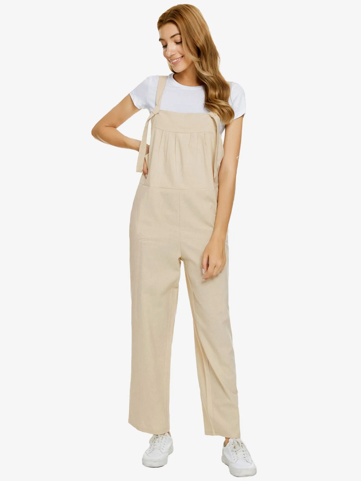 Summer Fashion Baggy Loose Cotton Overalls Jumpsuit with Pockets sold by Allegra K