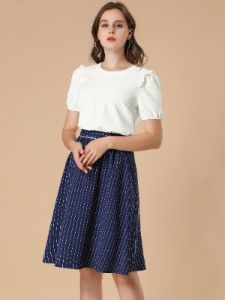Work Office Frill Trim Pleat Front Ruffled Shirt Tops sold by Allegra K
