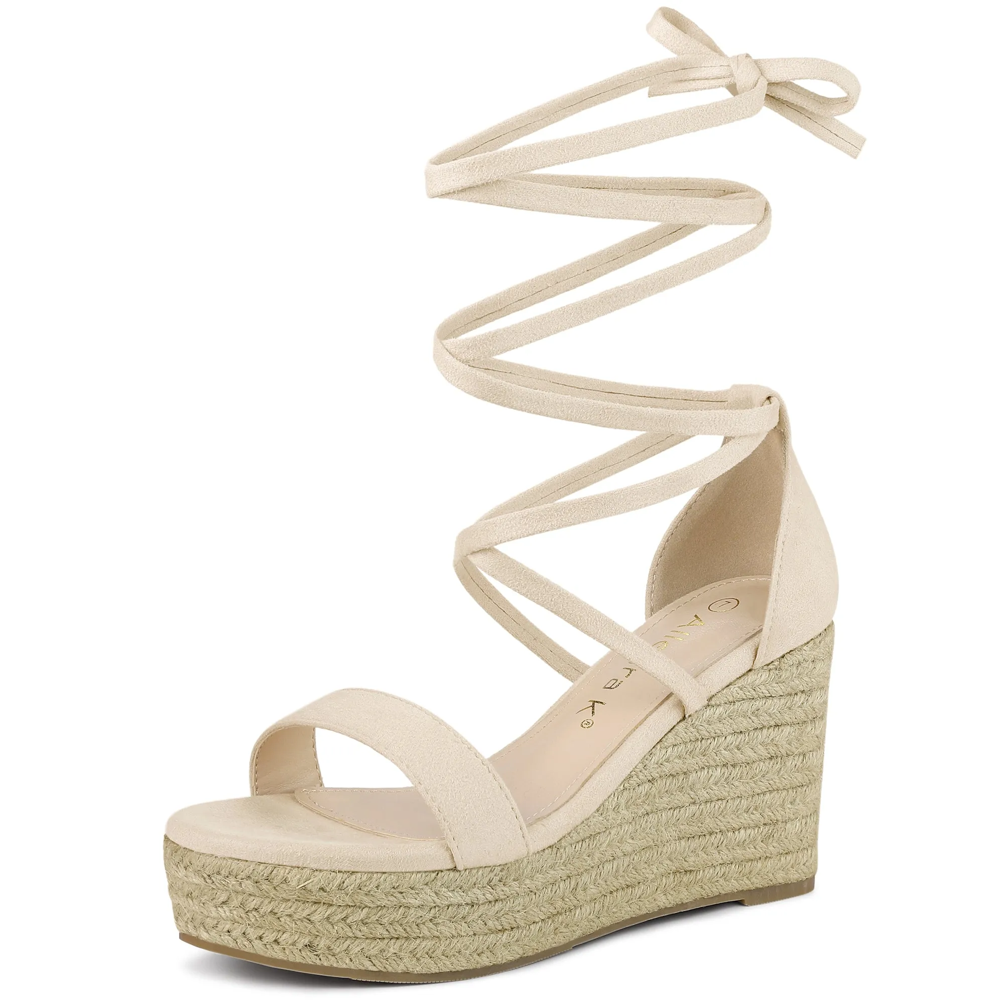 Espadrille Platform Lace Up Wedge Heel Sandals sold by Allegra K product image thumbnail 2