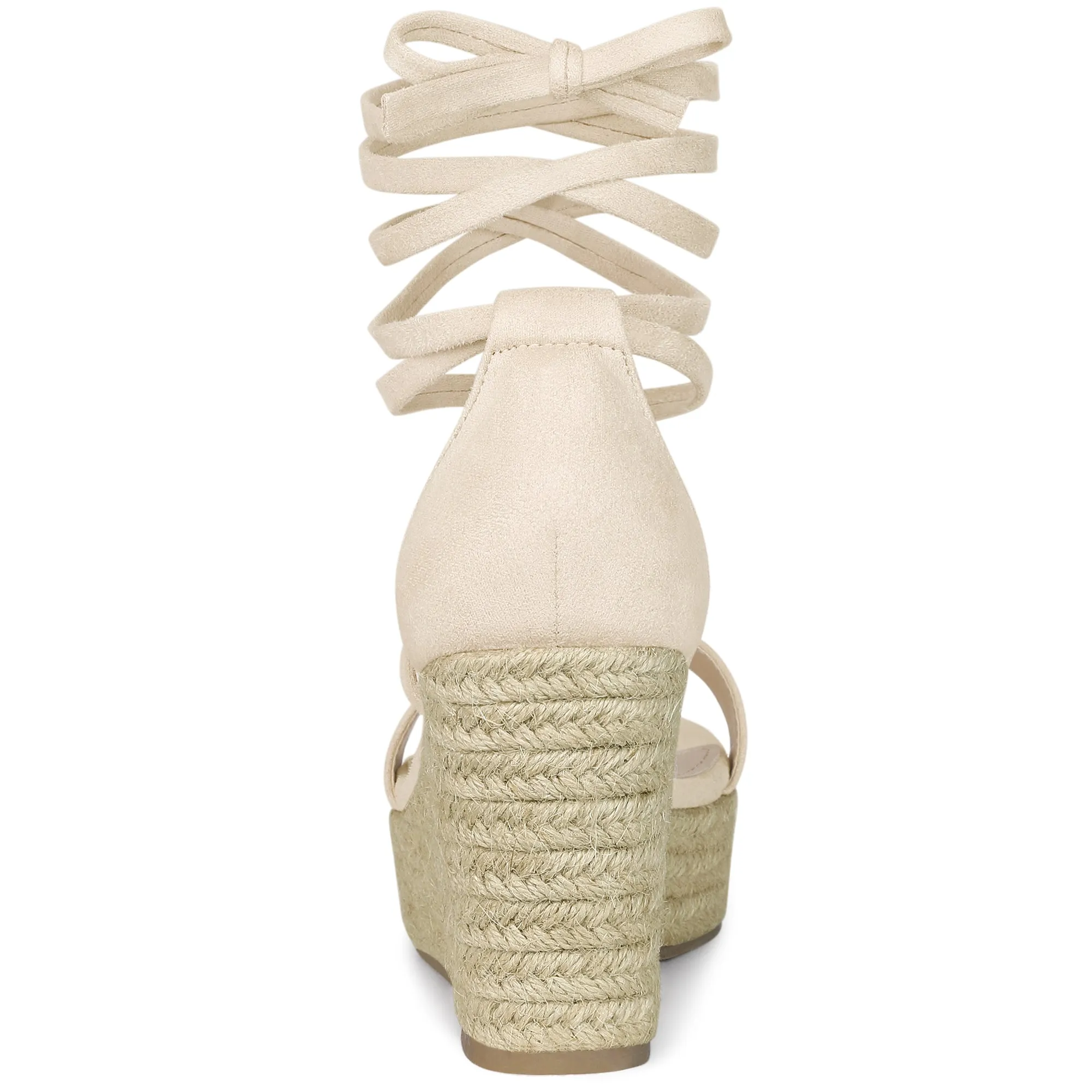 Espadrille Platform Lace Up Wedge Heel Sandals sold by Allegra K product image thumbnail 5