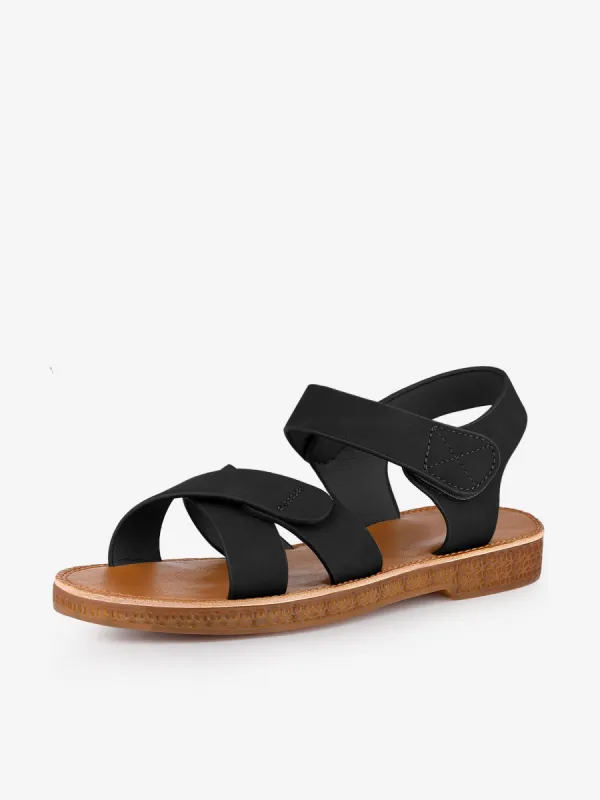 Women's Crisscross Straps Open Toe Ankle Strap Flat Sandals sold by Allegra K