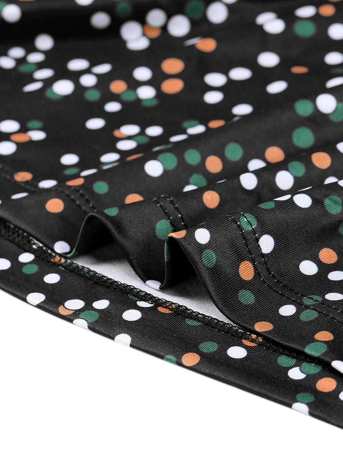 Ruffled Round Neck Raglan Sleeve Summer Polka Dots Blouse Top sold by Allegra K product image thumbnail 5