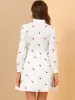 Casual Long Sleeve Half Placket Embroidered Floral Mini Shirt Dress sold by Allegra K