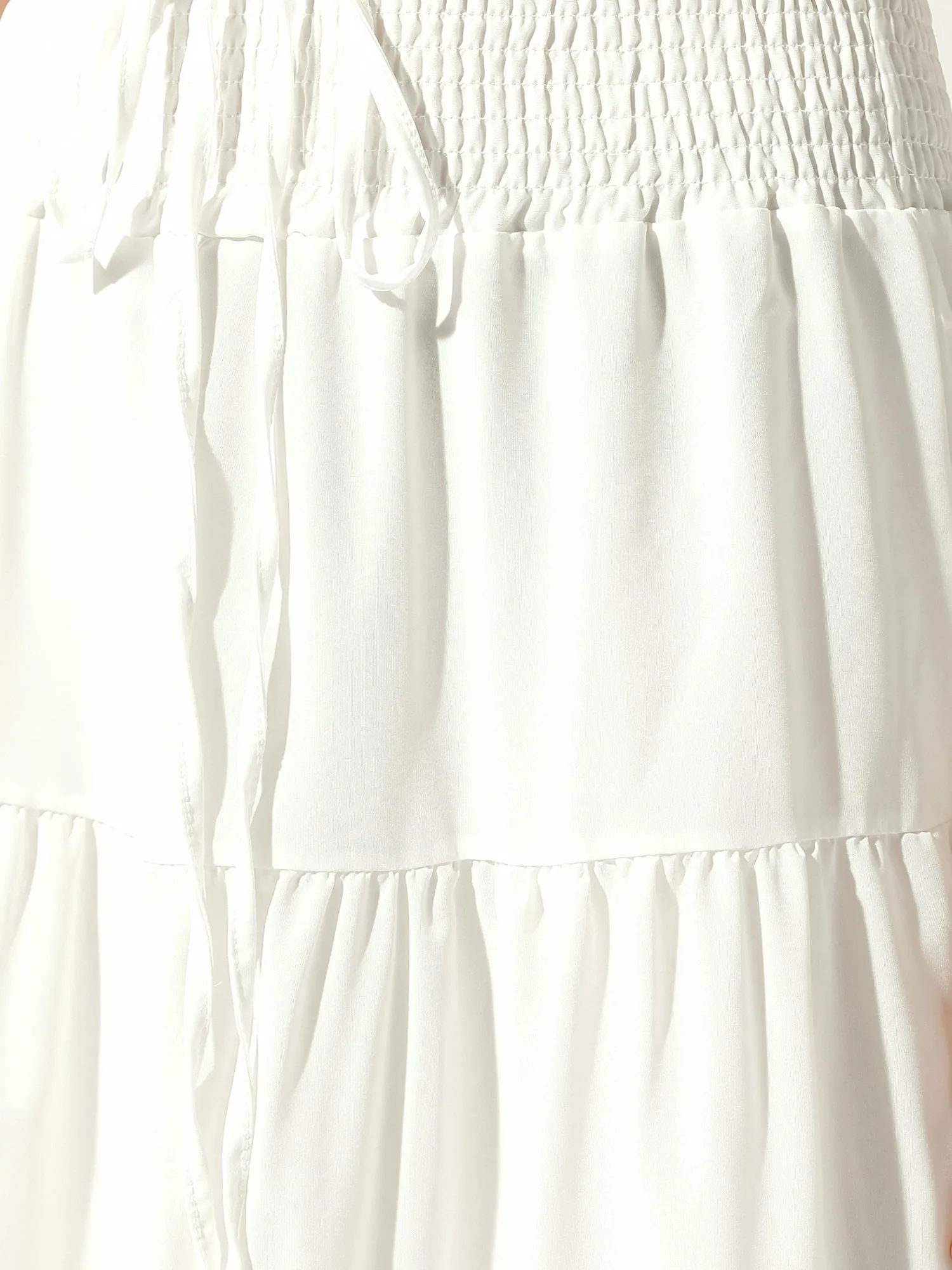 Smocked Elastic Waist Tiered A-Line Maxi Skirt sold by Allegra K product image thumbnail 4