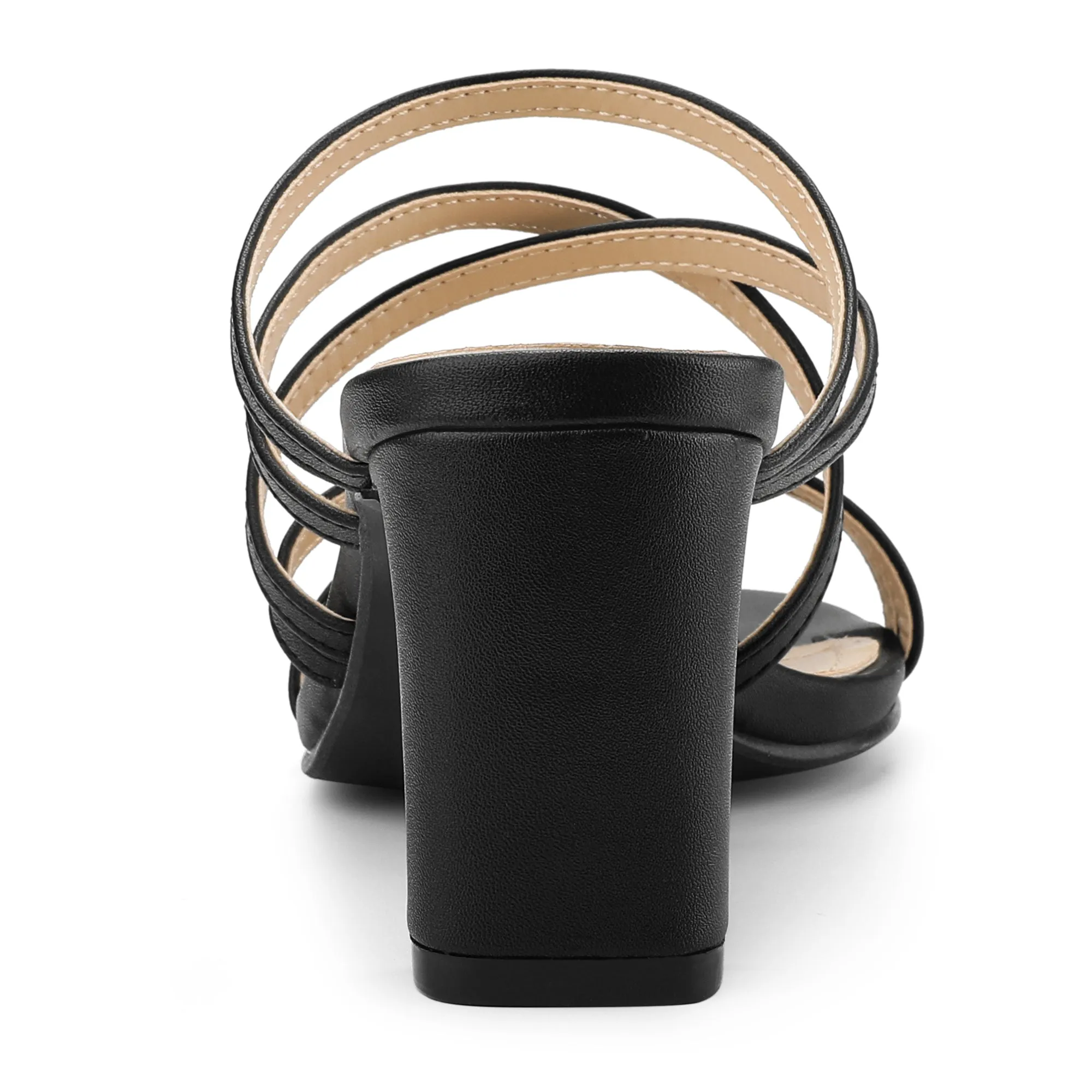 Open Toe Crisscross Strap Strappy Block Slide Heel Sandals sold by Allegra K product image thumbnail 5