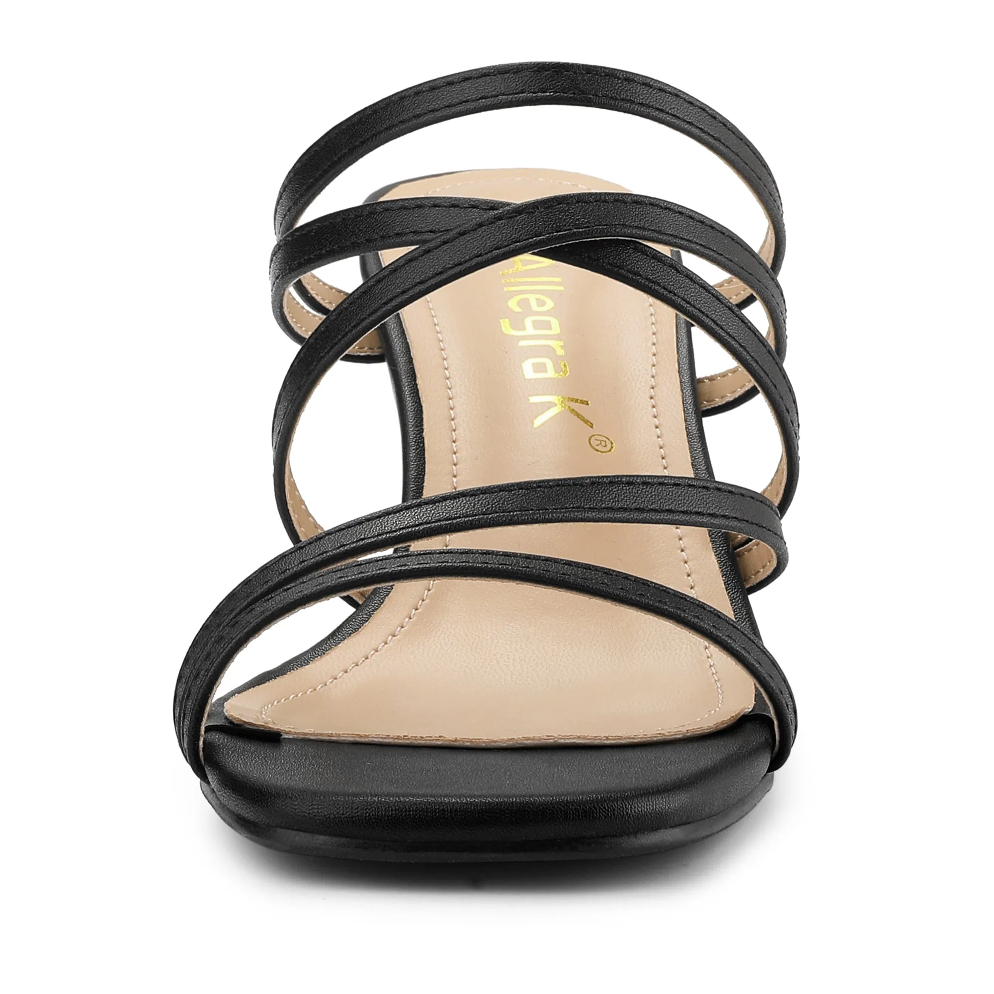 Open Toe Crisscross Strap Strappy Block Slide Heel Sandals sold by Allegra K product image thumbnail 4