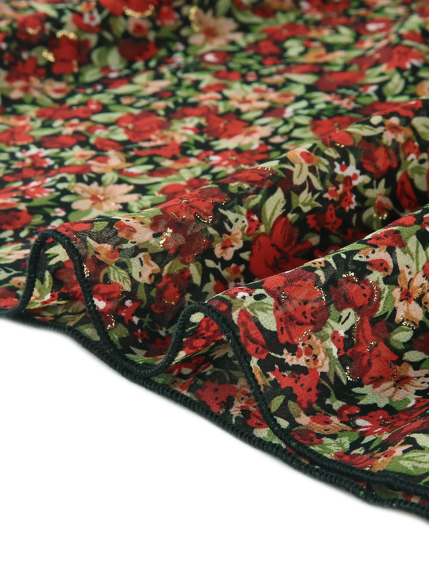 Floral Ruffle Hem High Waist Layered Midi Skirt sold by Allegra K product image thumbnail 4