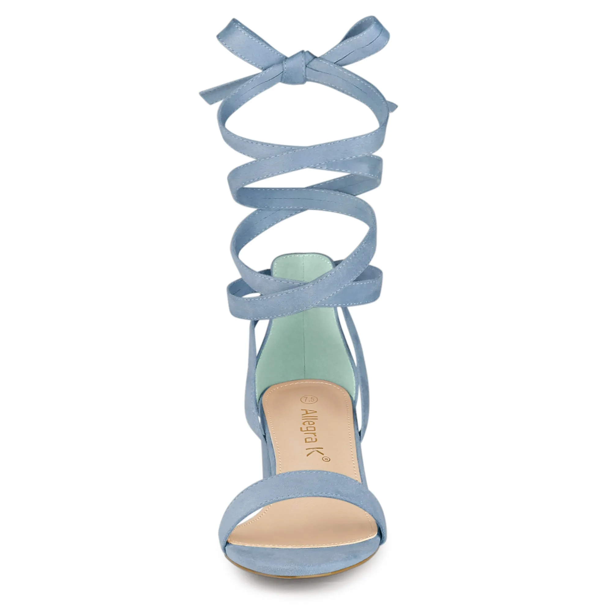 Open Toe Block Heel Lace Up Ankle Strap Sandals sold by Allegra K product image thumbnail 2